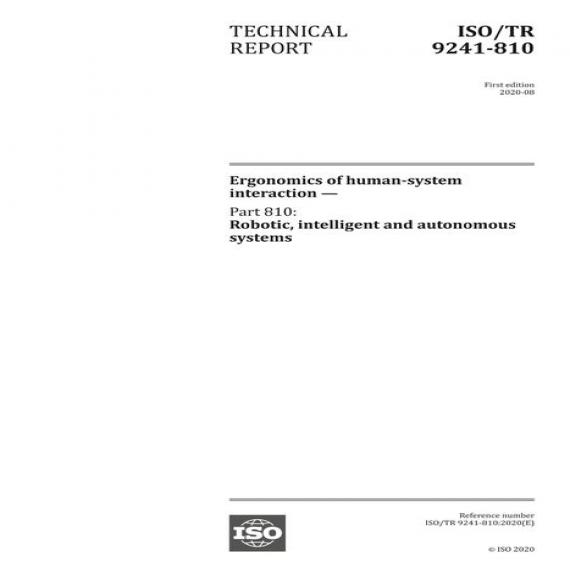 ISO/TR 9241-810:2020 ISO/TR 9241-810:2020